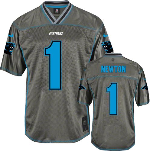 Men's Elite Cam Newton Nike Jersey Grey - #1 Vapor NFL Carolina Panthers